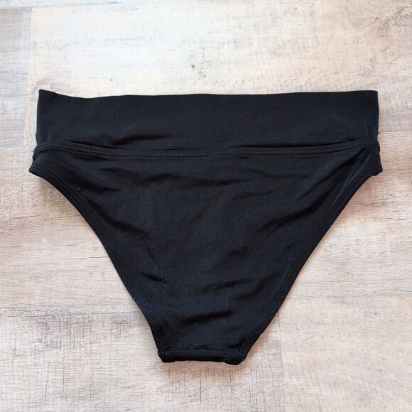PINK Victoria's Secret Bikini Bottom Womens M Black High Waisted V Front - Picture 2 of 5